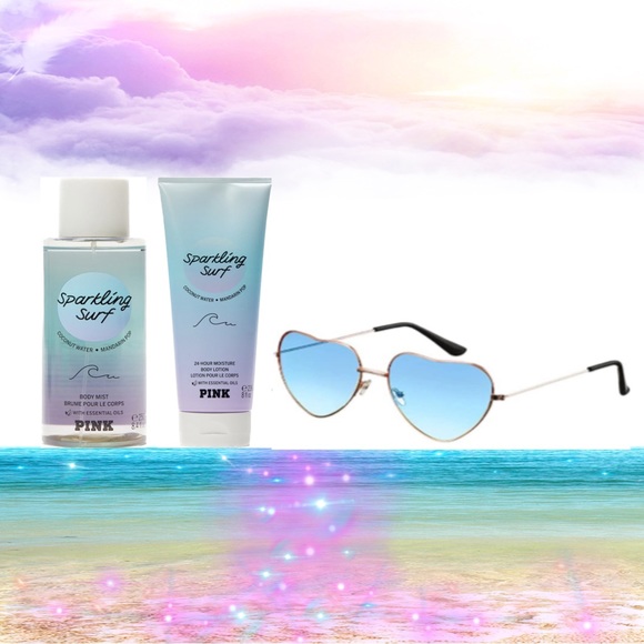 PINK Victoria's Secret Other - PINK Sparkling Surf Mist And Lotion Set And BONUS Heart Sunglasses!